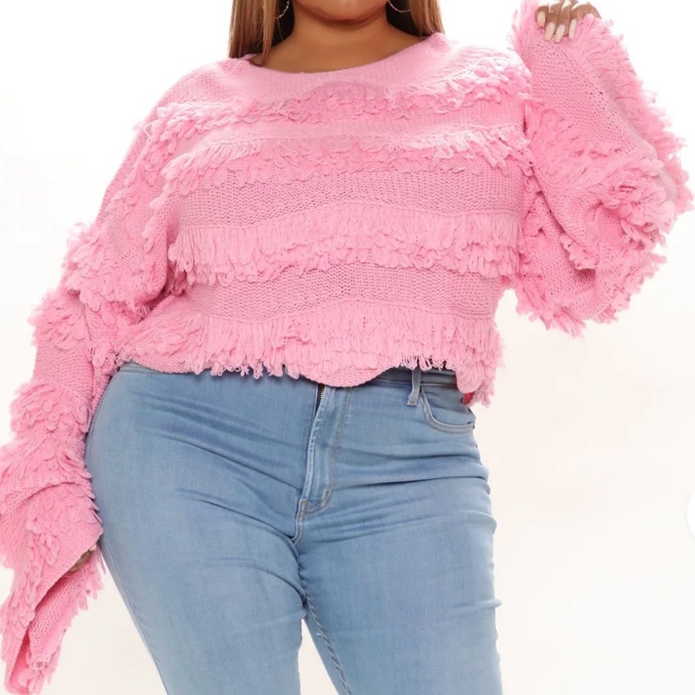 Fashion Nova Pink Knit Sweater size 1XL used in good condition